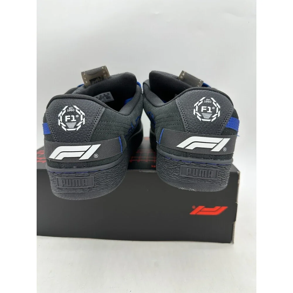 Puma Suede XL F1 Men's Size 13 Black Blue Leather Athletic Shoes 308656 02